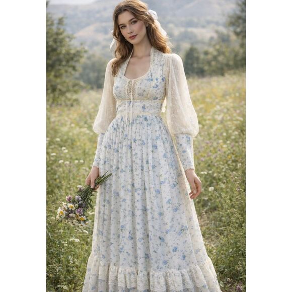 Gunne Sax Dresses & Skirts - Gunne Sax by Jessica Vintage 70’s Floral Corset Cottage Maxi Dress Size XS/5